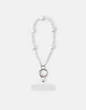 Pearl Heart Wrist Phone Strap, , large