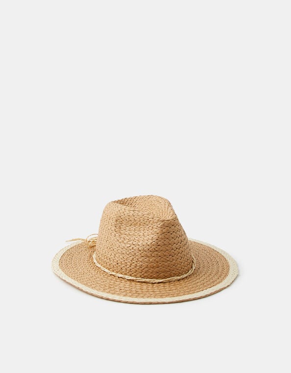 Contrast Trim Fedora Hat, , large
