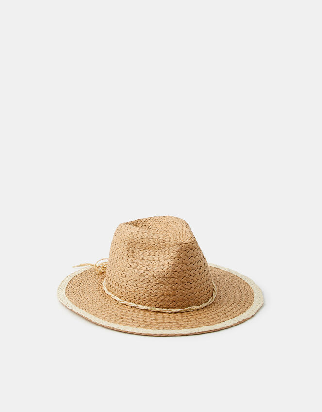 Contrast Trim Fedora Hat, , large