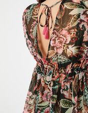 Oriental Print Chiffon Kaftan , Multi (DARKS-MULTI), large