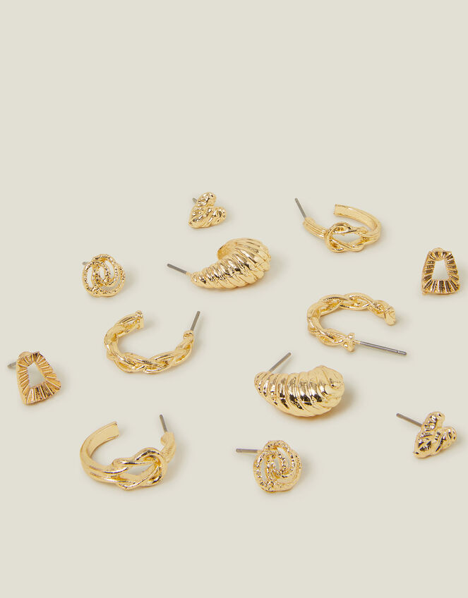 6-Pack Twist Stud and Hoop Earrings, , large