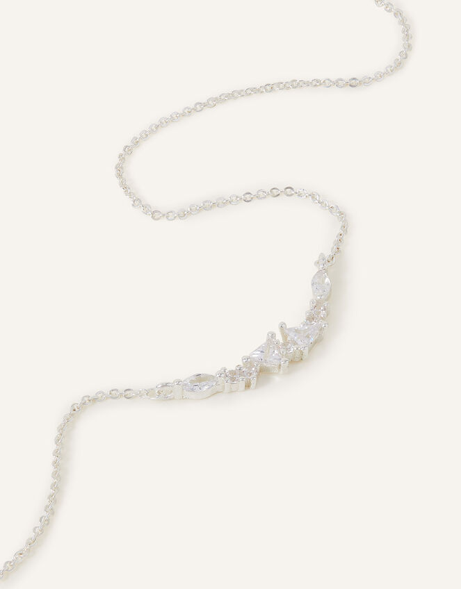 Sterling Silver Cluster Pendant Necklace, , large