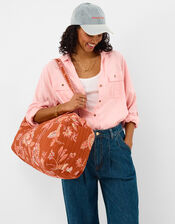 Floral Print Quilted Weekend Bag, , large