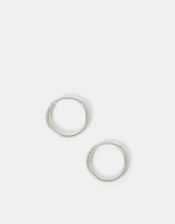 Sterling Silver Simple Huggie Hoops, , large
