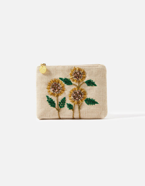 Sunflower Embellished Pouch, , large