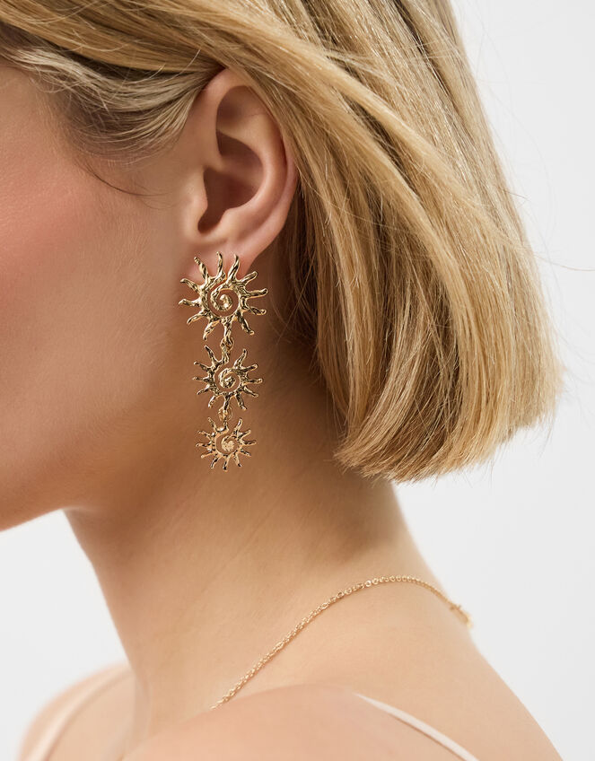 Triple Sun Drop Earrings, , large