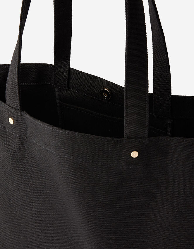 Canvas Shopper Bag, Black (BLACK), large
