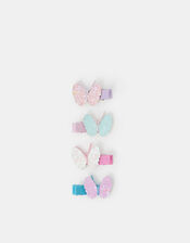 4-Pack Girls Sparkle Butterfly Hair Clips, , large