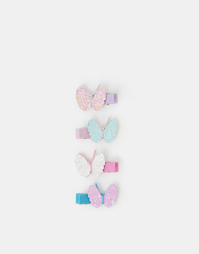 4-Pack Girls Sparkle Butterfly Hair Clips, , large
