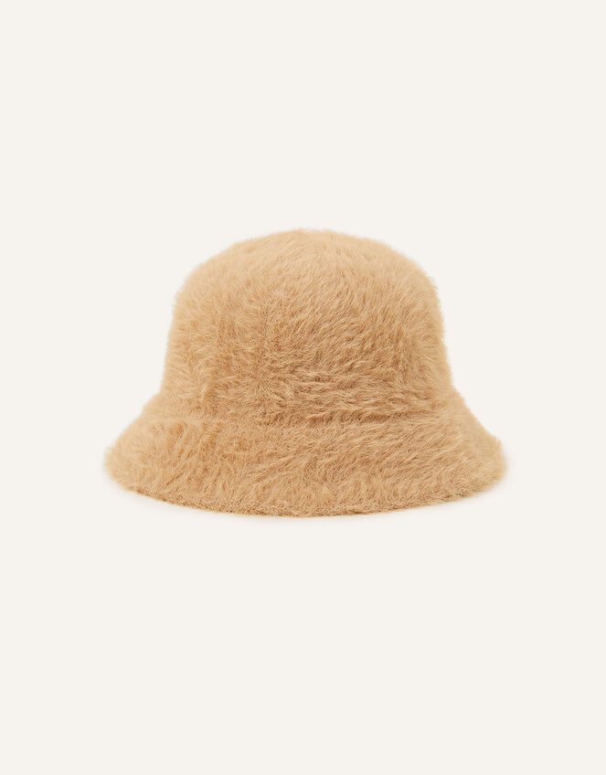 Fluffy Bucket Hat, Camel (CAMEL), large