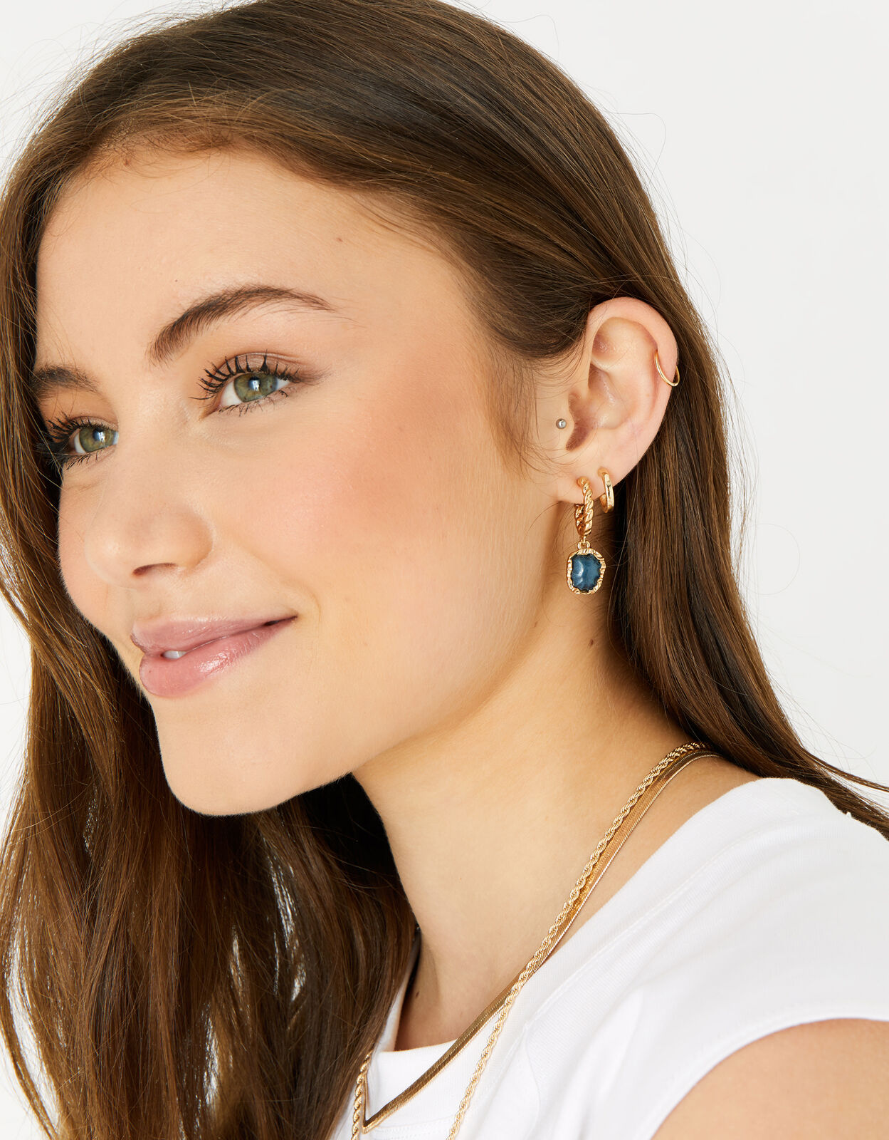 Country Retreat Twist Stone Earrings Blue