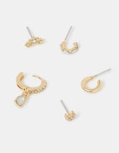 5-Pack Stone Stud & Hoop Earrings, , large