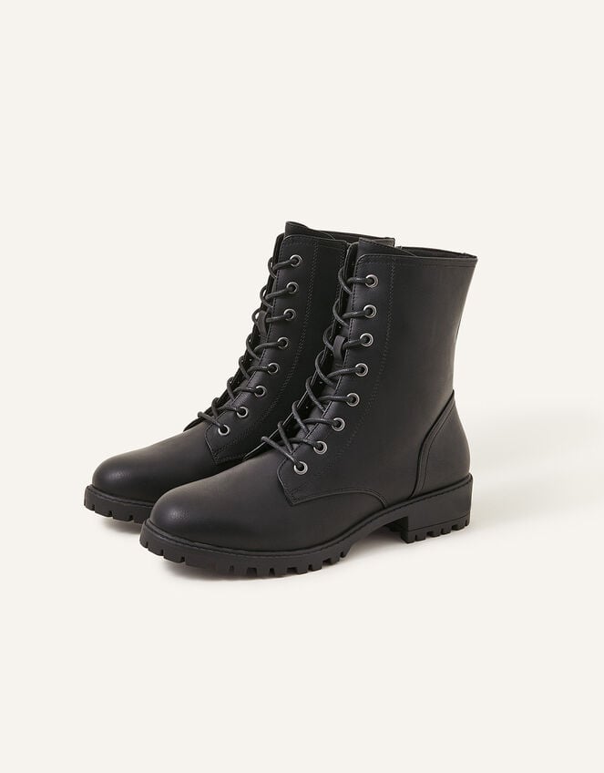 Lace-Up Boots, Black (BLACK), large
