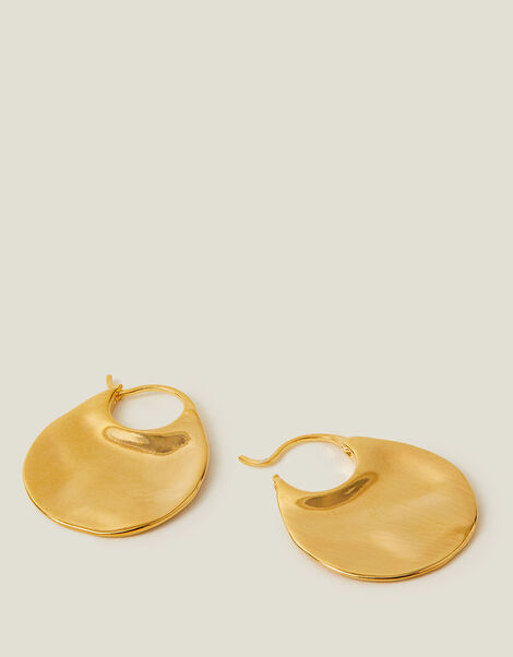 14ct Gold-Plated Molten Hoops, , large