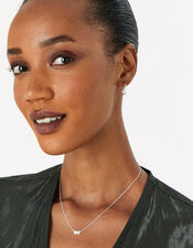 Sterling Silver Double Star Necklace , , large