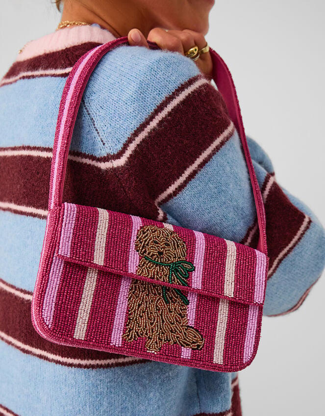 Accessorize x Good Manners Beaded Dog Stripe Bag, , large
