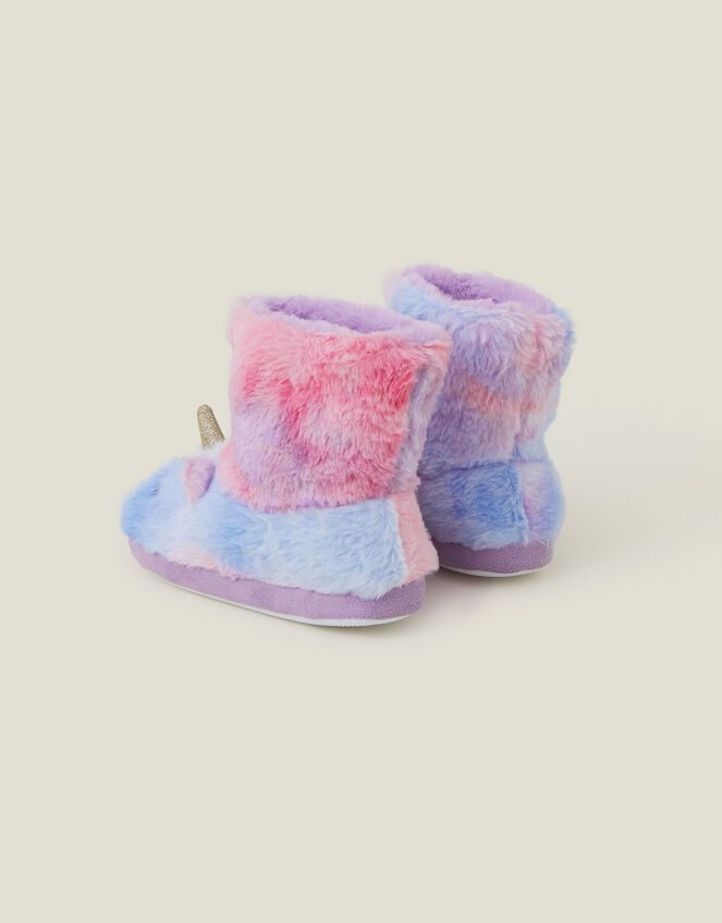 Girls Faux Fur Unicorn Slipper Boots, Multi (BRIGHTS-MULTI), large