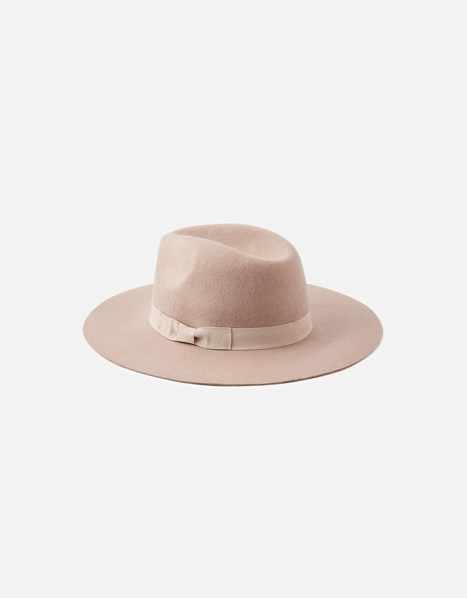 Wool Fedora Hat, Pink (PALE PINK), large