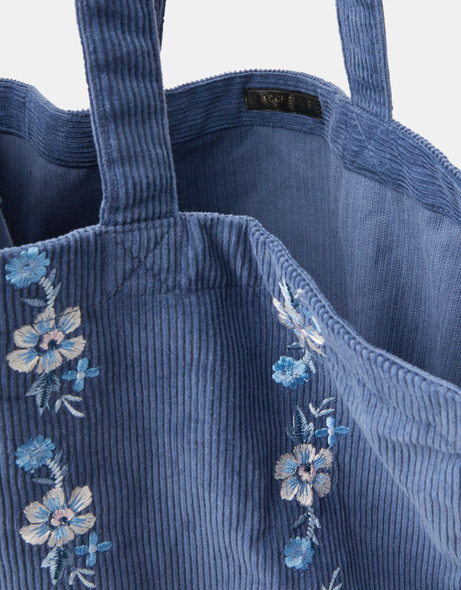 Floral Embroidered Cord Shopper Bag, , large