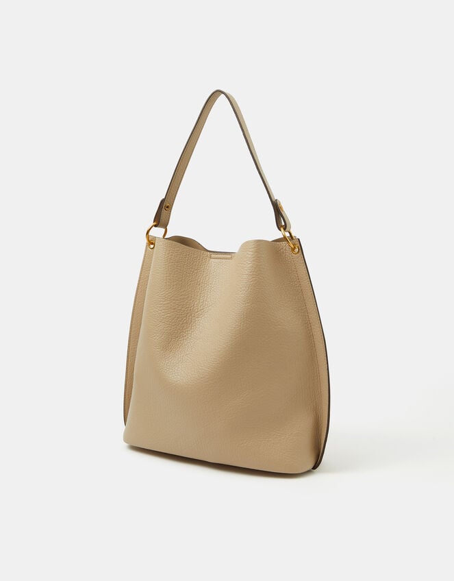 Faux Leather Bucket Bag, , large