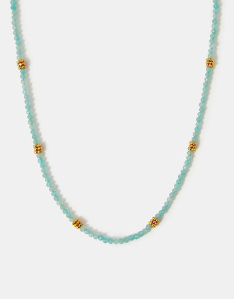 14ct Gold-Plated Quartz Beaded Necklace, , large