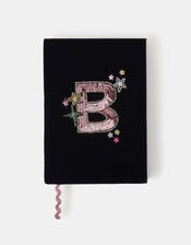 Sequin Initial Notebook, Blue (NAVY), large