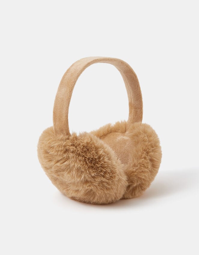Faux Fur Earmuffs, Natural (NATURAL), large