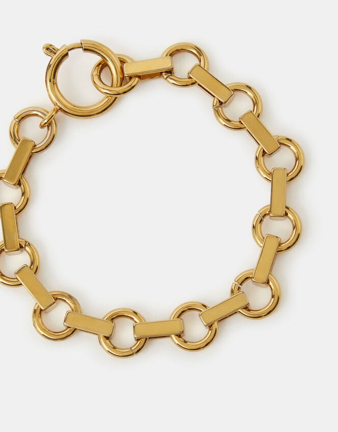 14ct Gold-Plated Round Link Chain Bracelet, , large