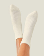 Cosy Fluffy Socks, Ivory (IVORY), large