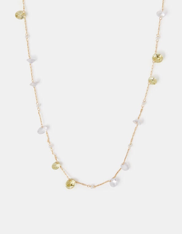 14ct Gold-Plated Multi Stone Necklace, , large