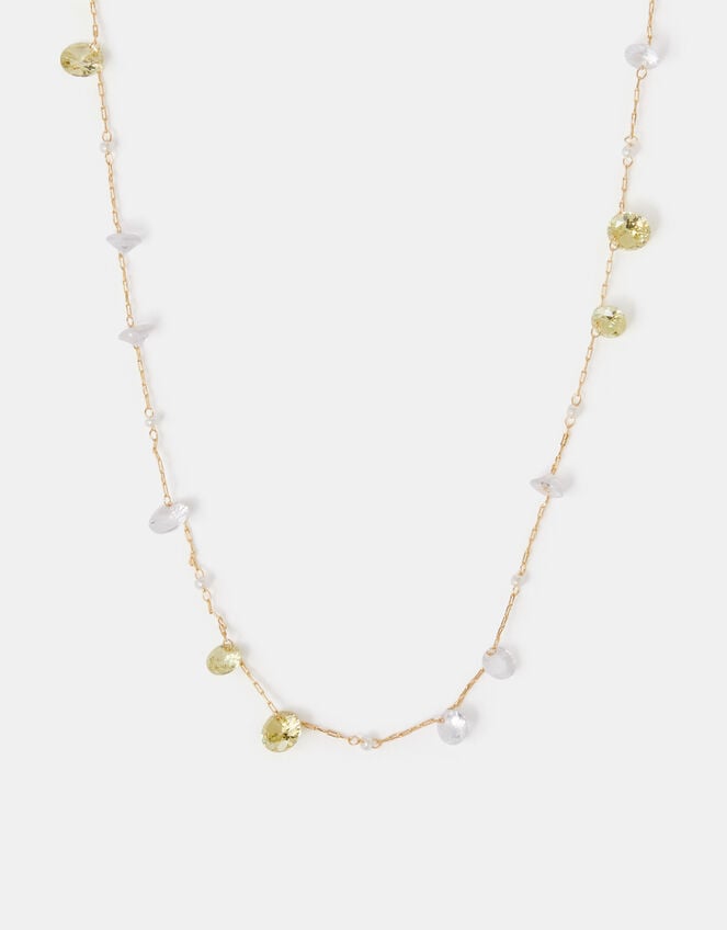 14ct Gold-Plated Multi Stone Necklace, , large