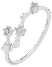 Sterling Silver Cancer Constellation Ring, White (ST CRYSTAL), large