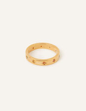 14ct Gold-Plated Rainbow Star Station Ring, Gold (GOLD), large