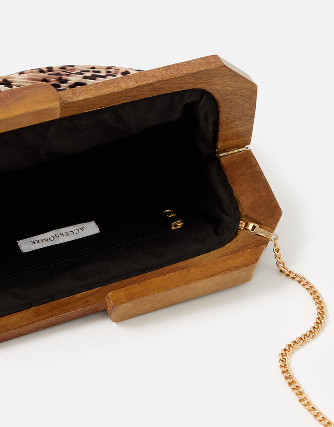 Leopard Pleated Clutch Bag , , large