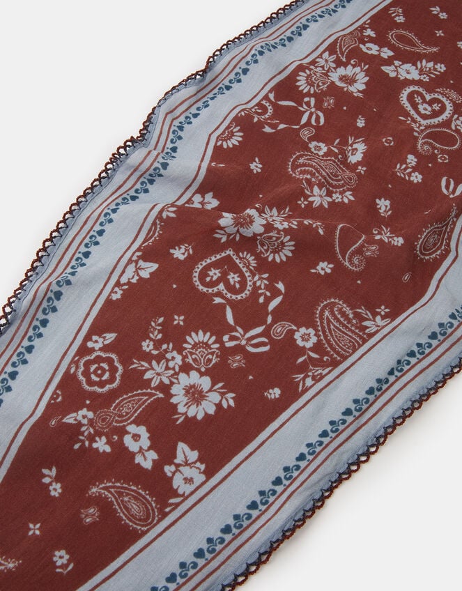 Floral Paisley Print Neckerchief, , large