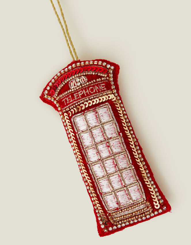 Embellished Phone Box Christmas Tree Decoration, , large