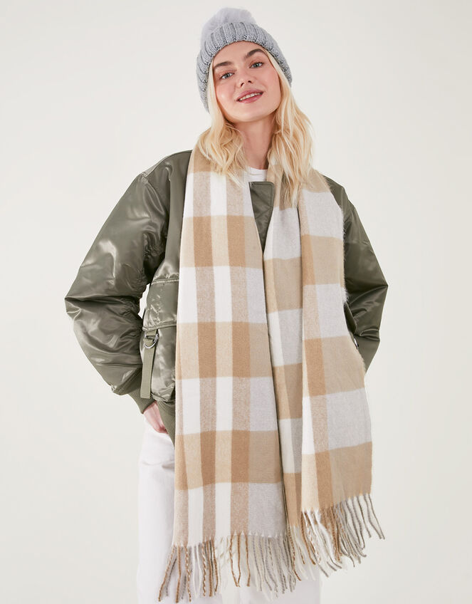 Check Blanket Scarf, , large