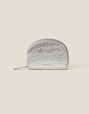 Metallic Crescent Coin Purse, Silver (SILVER), large