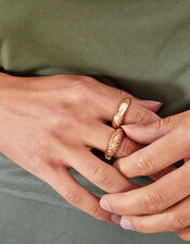 Chunky Croissant Rings Set of Two, Gold (GOLD), large