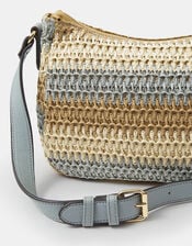 Stripe Woven Cross Body Bag, , large