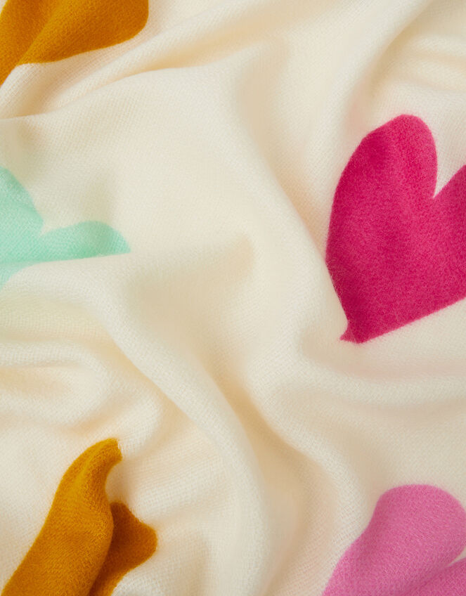 Heart Print Blanket Scarf, , large