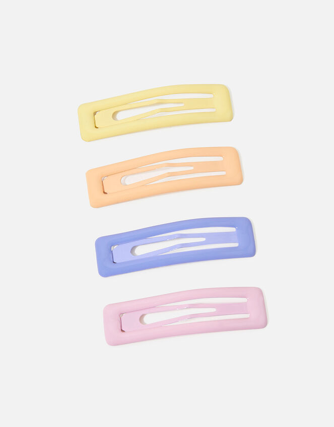 Rectangle Snap Hair Clips 4 Pack, , large