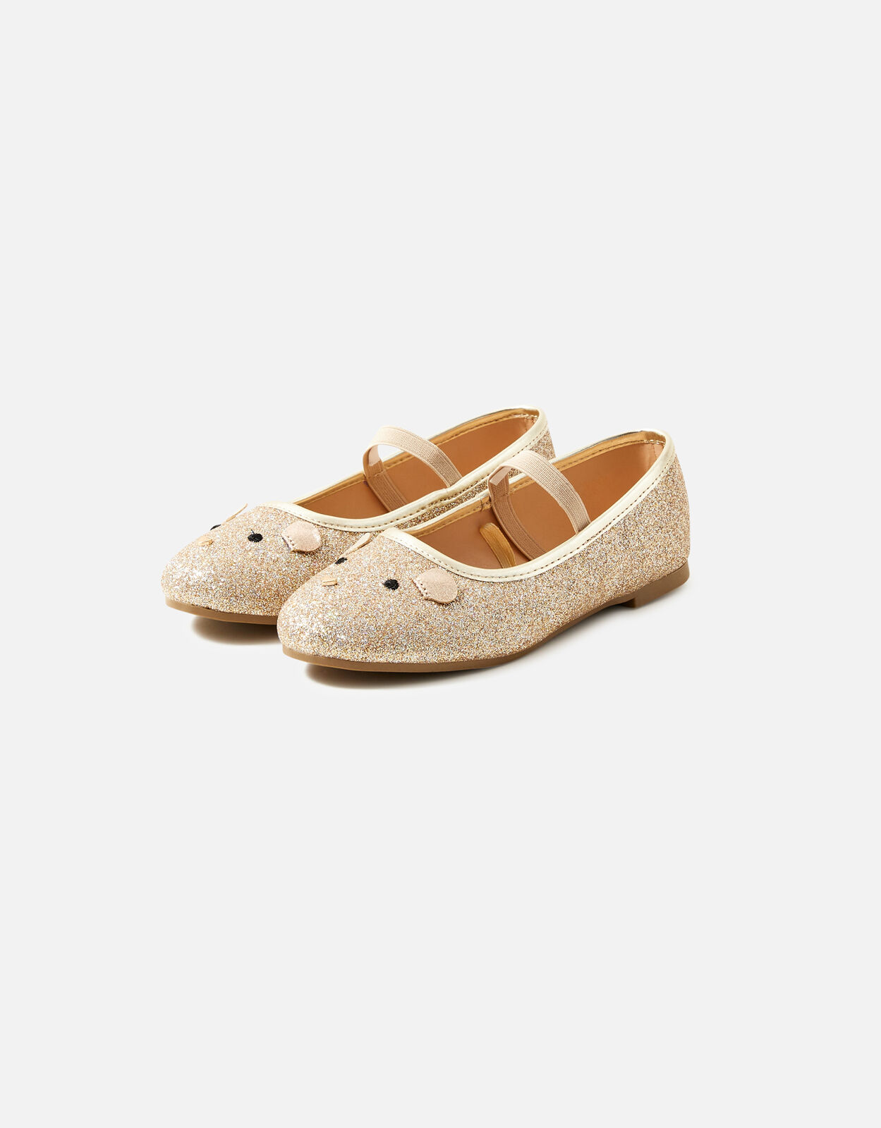 Girls Squeak Mouse Ballerina Flats Gold Clothing Shoes Accessorize UK