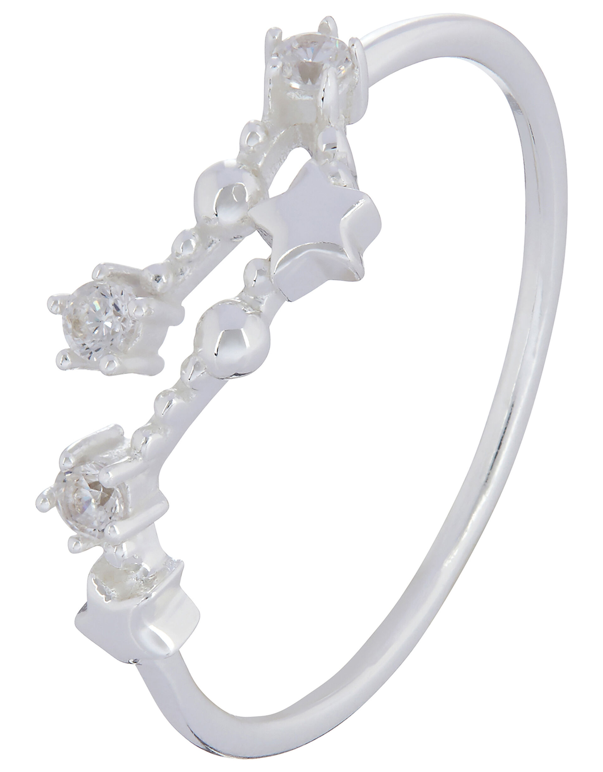 Sterling Silver Constellation Ring - Gemini, White (ST CRYSTAL), large
