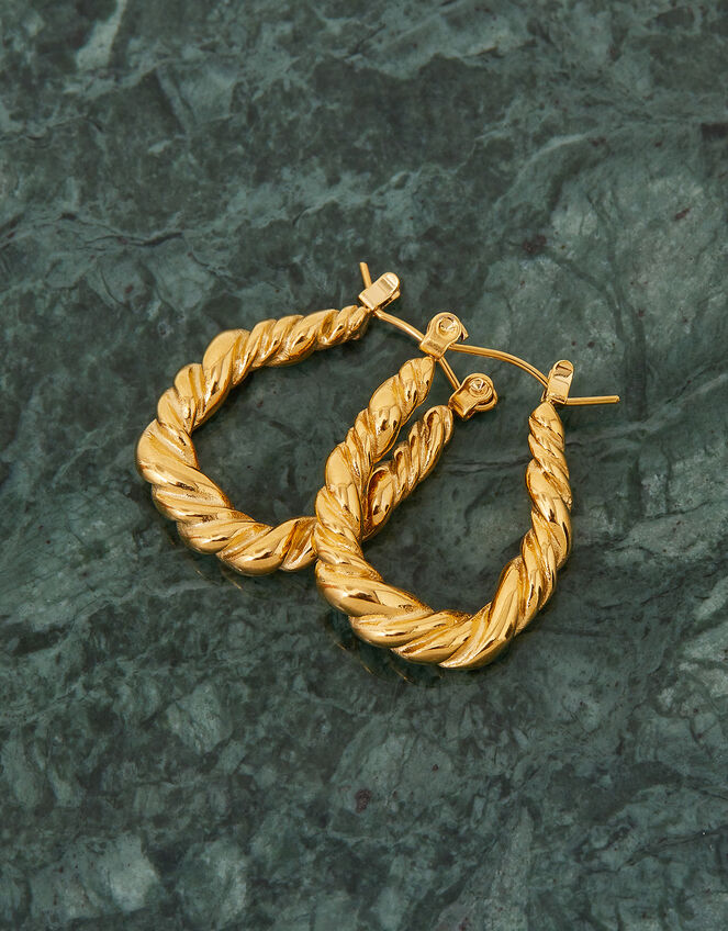 Stainless Steel Croissant Oval Hoops, , large