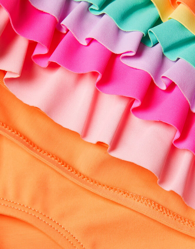 Girls Rainbow Ruffle Bikini Set, Multi (BRIGHTS-MULTI), large