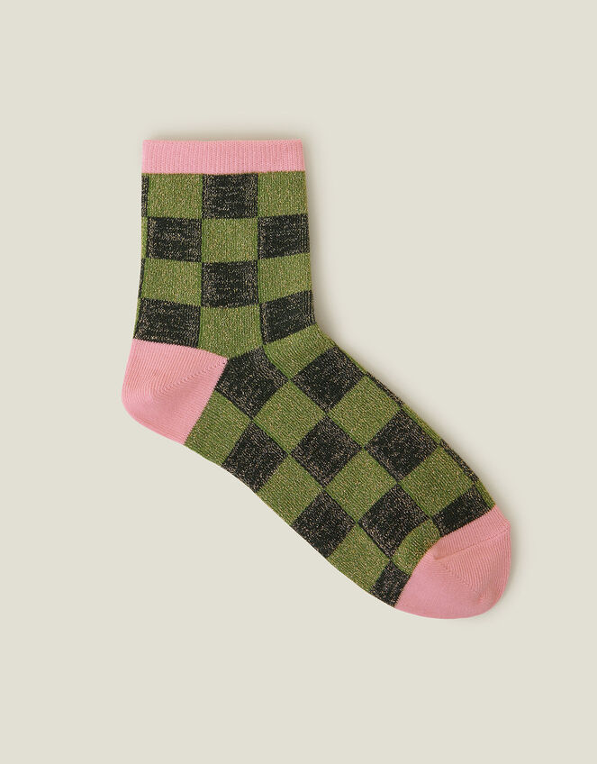 Glitter Checkerboard Socks, , large