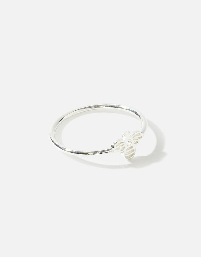 Sterling Silver Cut-Out Bee Ring, Silver (ST SILVER), large