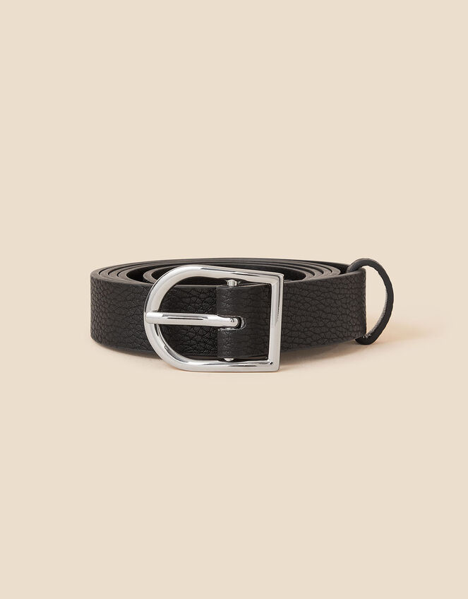 Plain Buckle Belt, Black (BLACK), large