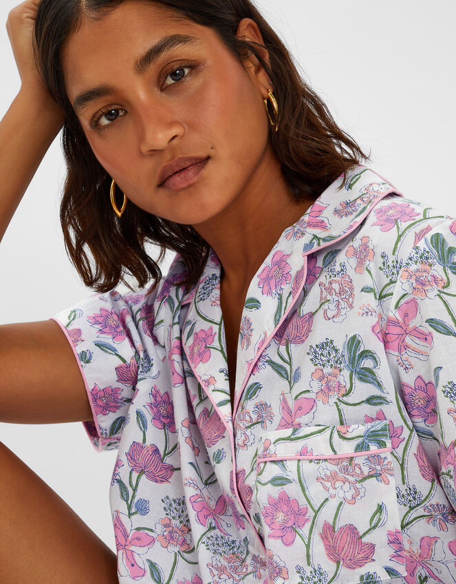 Jasmine Floral Print Pyjama Set , Pink (PINK), large